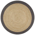 Gevlochten jute vloerkleed voor een natuurlijke en duurzame uitstraling - Donkergrijs / 150 cm - Vloerkleden