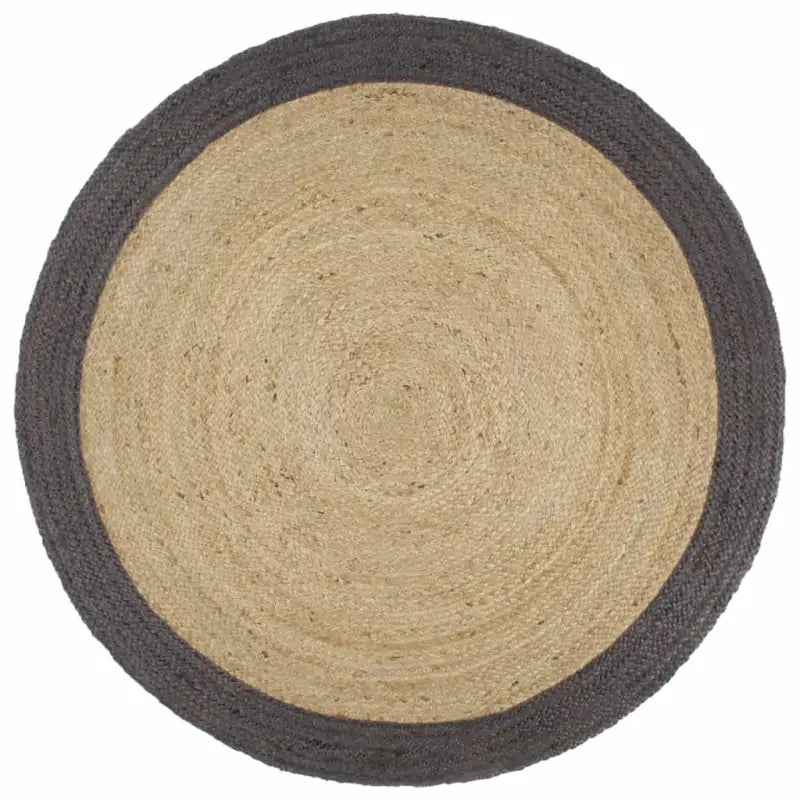 Gevlochten jute vloerkleed voor een natuurlijke en duurzame uitstraling - Donkergrijs / 180 cm - Vloerkleden