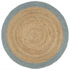 Gevlochten jute vloerkleed voor een natuurlijke en duurzame uitstraling - Olijfgroen / 240 cm - Vloerkleden