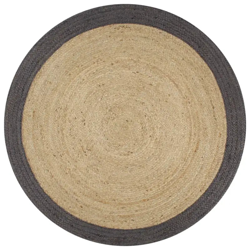 Gevlochten jute vloerkleed voor een natuurlijke en duurzame uitstraling - Donkergrijs / 120 cm - Vloerkleden