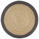 Gevlochten jute vloerkleed voor een natuurlijke en duurzame uitstraling - Donkergrijs / 240 cm - Vloerkleden
