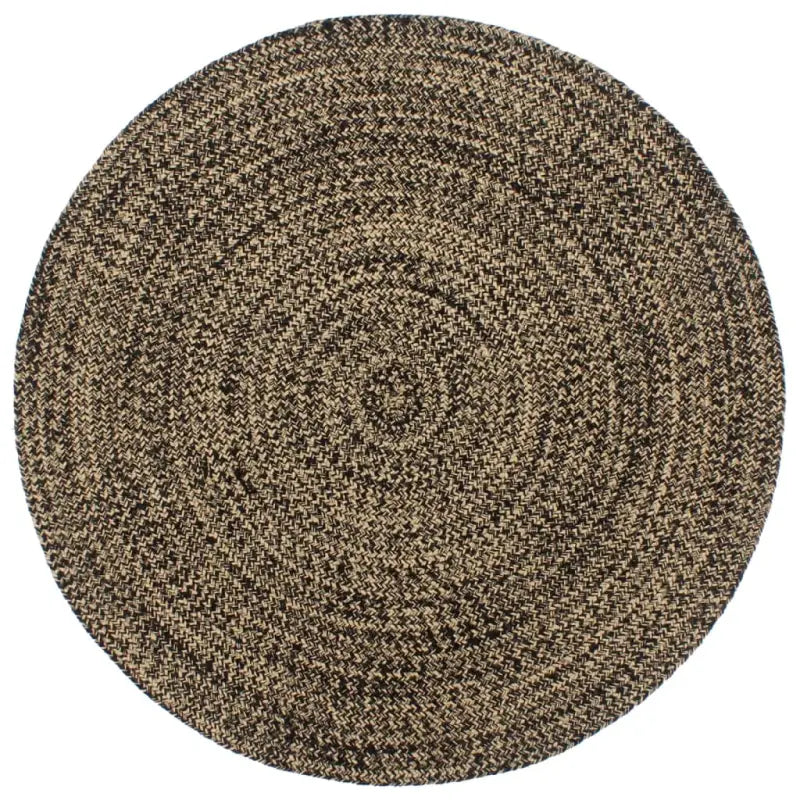 Gevlochten jute vloerkleed voor een natuurlijke en rustieke uitstraling - Zwart / 180 cm - Vloerkleden