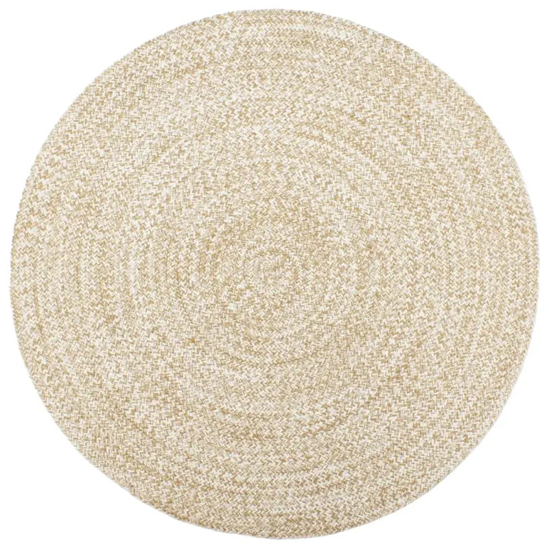 Gevlochten jute vloerkleed voor een natuurlijke en rustieke uitstraling - Wit / 210 cm - Vloerkleden