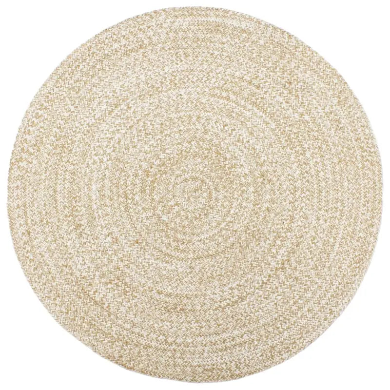 Gevlochten jute vloerkleed voor een natuurlijke en rustieke uitstraling - Wit / 180 cm - Vloerkleden