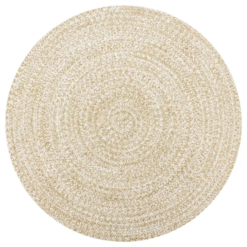 Gevlochten jute vloerkleed voor een natuurlijke en rustieke uitstraling - Wit / 90 cm - Vloerkleden