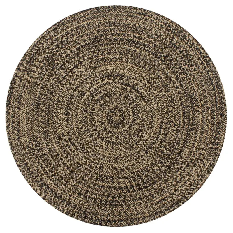 Gevlochten jute vloerkleed voor een natuurlijke en rustieke uitstraling - Zwart / 150 cm - Vloerkleden