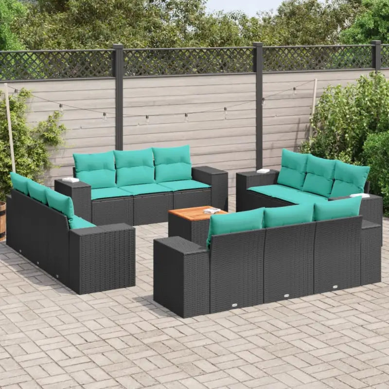 Gezellige grijze loungeset met gepoedercoat staal en afmetingen - Zwart en blauw - Tuinsets