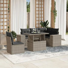 Gezellige tuinset in beige materiaal met gepoedercoat staal afmetingen - Lichtgrijs / Met tafel - Tuinsets