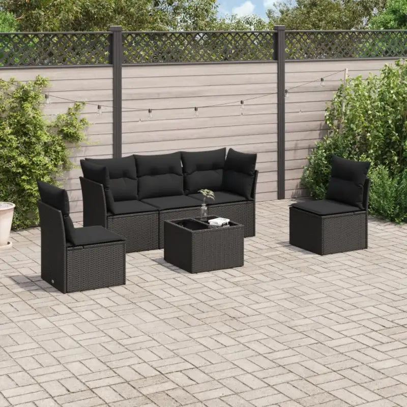 Gezellige tuinset met beige materiaal en gepoedercoat staal afmetingen - Zwart / Met tafel - Tuinsets