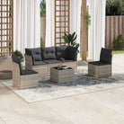 Gezellige tuinset met beige materiaal en gepoedercoat staal afmetingen - Lichtgrijs / Met tafel - Tuinsets