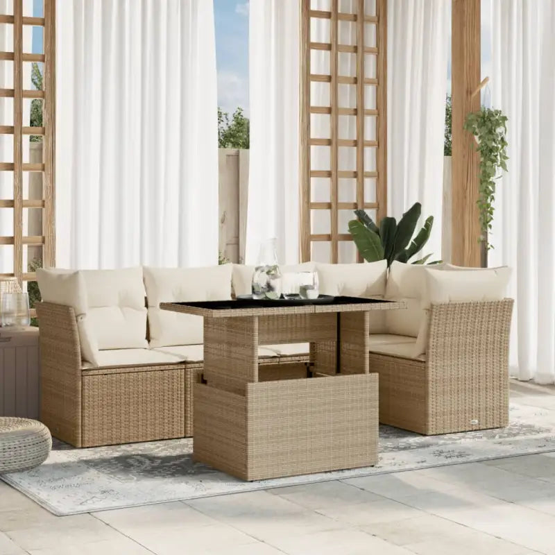 Gezellige tuinset met beige materiaal en gepoedercoat staal afmetingen - Tuinsets