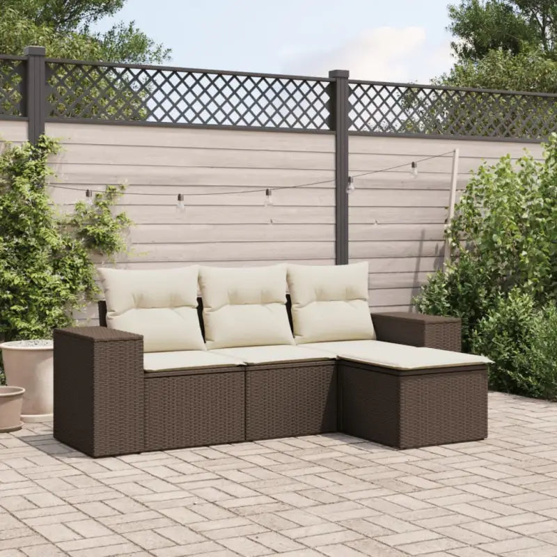 Gezellige tuinset met zwart materiaal en waterdichte tas - Bruin en crème / Zonder tafel - Tuinsets