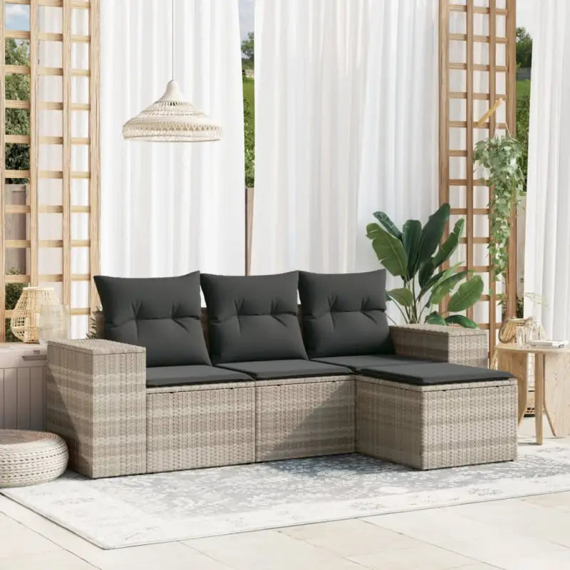 Gezellige tuinset met zwart materiaal en waterdichte tas - Lichtgrijs / Zonder tafel - Tuinsets