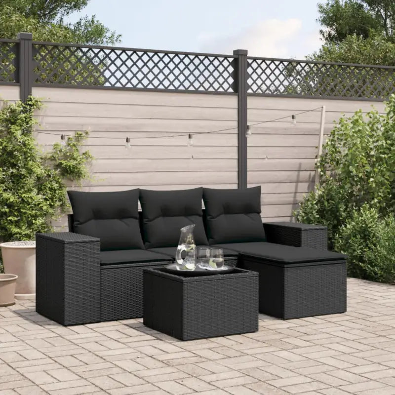 Gezellige tuinset met zwart materiaal en waterdichte tas - Zwart / Met tafel - Tuinsets