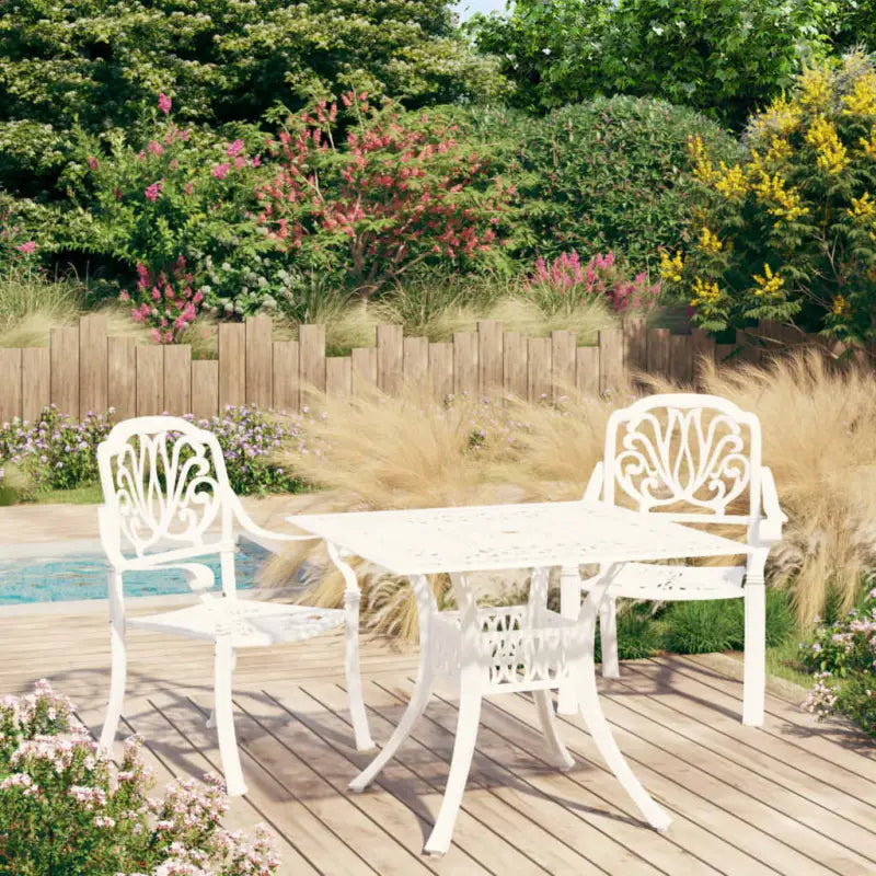 Gietaluminium Tuinset met Zitcomfort voor Binnen en Buiten - Wit - Tuinsets