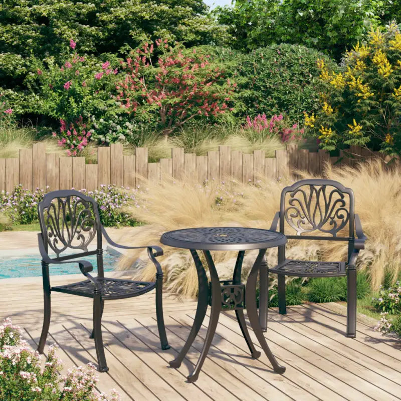 Gietaluminium Tuinset voor Een Comfortabele Zitervaring - Zwart - Tuinsets