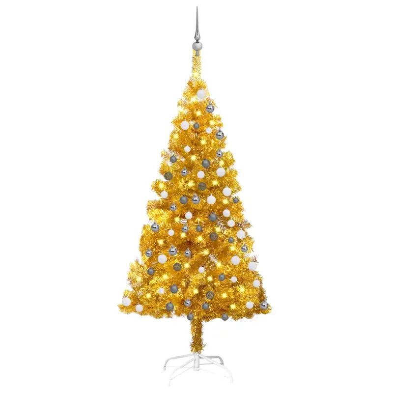 Glanzende Gouden Kunstkerstboom voor een Unieke Kerstsfeer - Goudkleurig en grijs / 120 x 65 cm / 1 - Kerstbomen