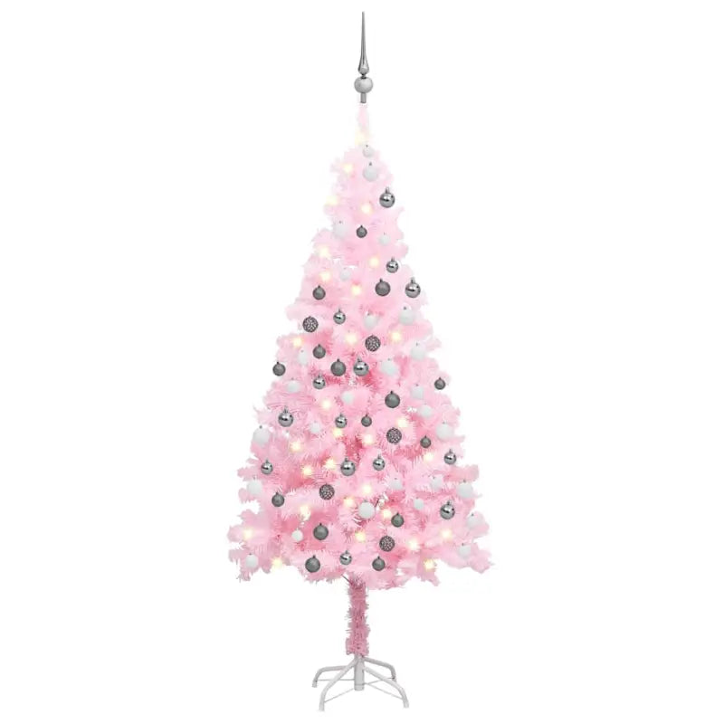 Glanzende Gouden Kunstkerstboom voor een Unieke Kerstsfeer - Roze en grijs / 180 x 93 cm / 1 - Kerstbomen