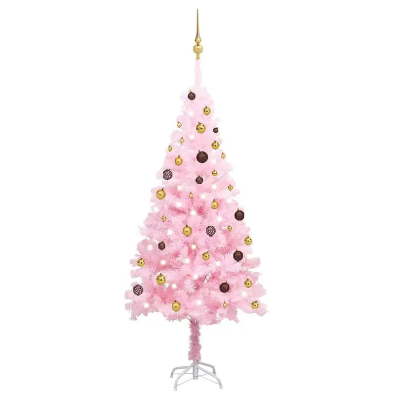 Glanzende Gouden Kunstkerstboom voor een Unieke Kerstsfeer - Roze en goudkleurig / 180 x 93 cm / 1 - Kerstbomen