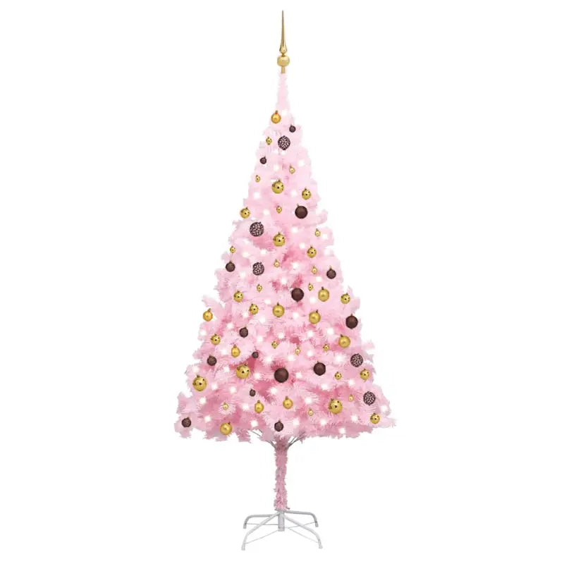 Glanzende Gouden Kunstkerstboom voor een Unieke Kerstsfeer - Roze en goudkleurig / 240 x 120 cm / 1 - Kerstbomen