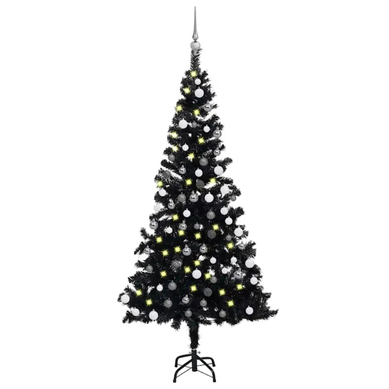 Glanzende Gouden Kunstkerstboom voor een Unieke Kerstsfeer - Zwart en grijs / 150 x 75 cm / 1 - Kerstbomen