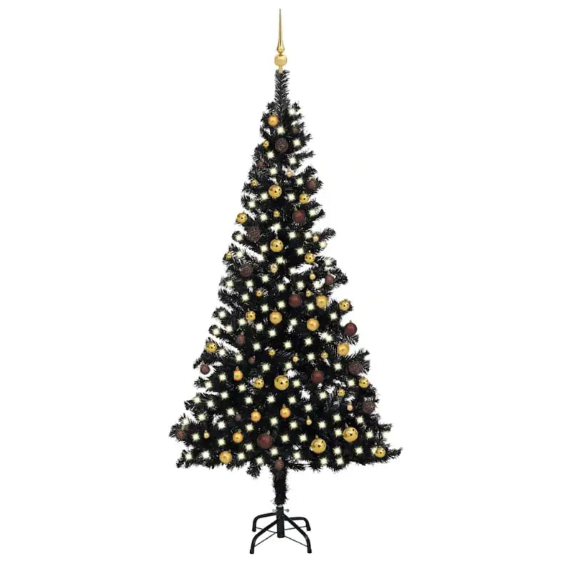 Glanzende Gouden Kunstkerstboom voor een Unieke Kerstsfeer - Zwart en goud / 240 x 120 cm / 1 - Kerstbomen