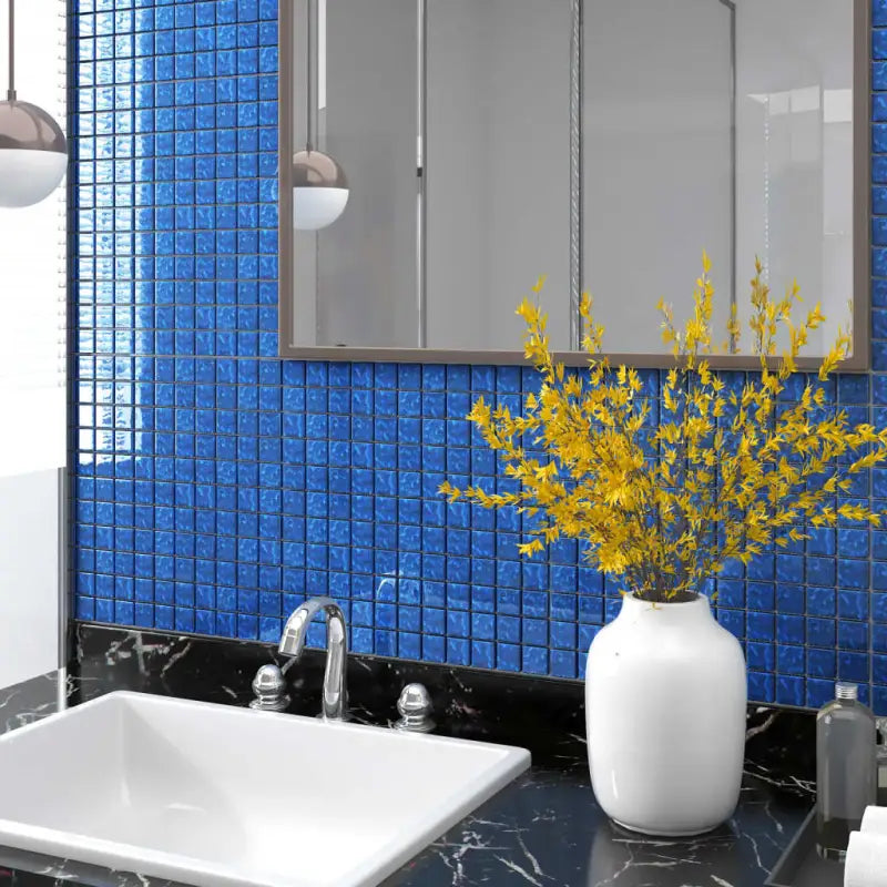 Glazen muur- en plafondtegels voor een elegante woonruimte - Blauw / 11 - Muur- & plafondtegels