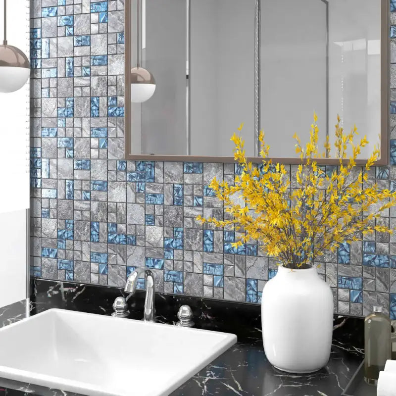 Glazen muur- en plafondtegels voor een elegante woonruimte - Grijs en blauw / 22 - Muur- & plafondtegels