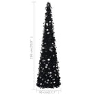 Glinsterende zwarte opvouwbare kerstboom van PET - Kerstbomen