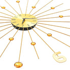 Gouden wandklok met kristallen details voor stijlvolle inrichting - Wandklokken