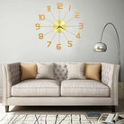 Gouden wandklok met kristallen details voor stijlvolle inrichting - Goud / 50 cm - Wandklokken