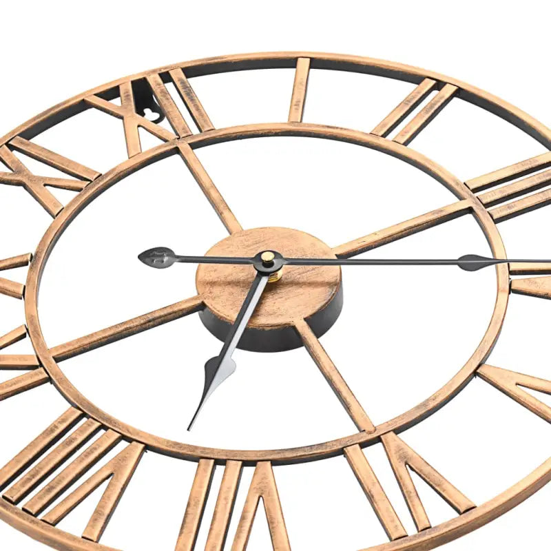 Gouden wandklok met romeinse cijfers voor een stijlvolle inrichting - Wandklokken