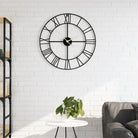 Gouden wandklok met romeinse cijfers voor een stijlvolle inrichting - Zwart / 50 cm - Wandklokken