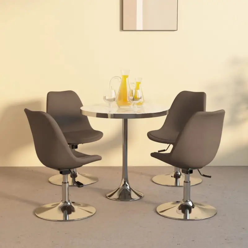 Graden draaibaar eetkamerstoel voor comfort in de eetkamer of woonkamer - Taupe / 4 - Eetkamerstoelen