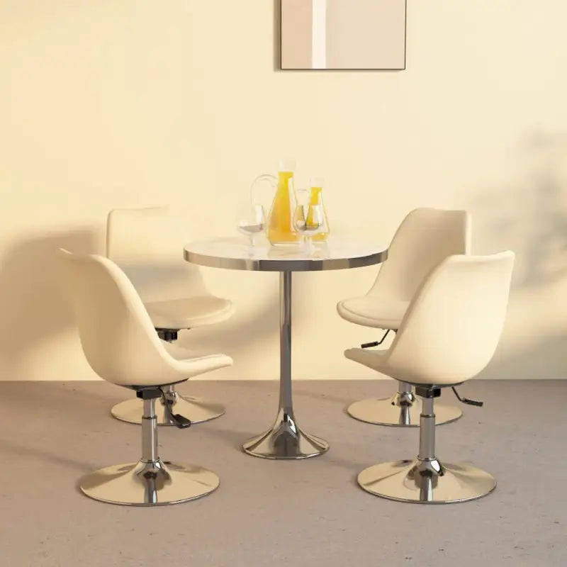 Graden draaibaar eetkamerstoel voor comfort in de eetkamer of woonkamer - crème / 4 - Eetkamerstoelen