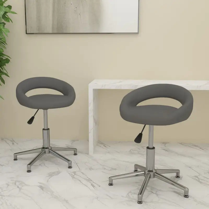 Graden draaibare eetkamerstoelen met eigentijds design - Grijs / 2 - Eetkamerstoelen