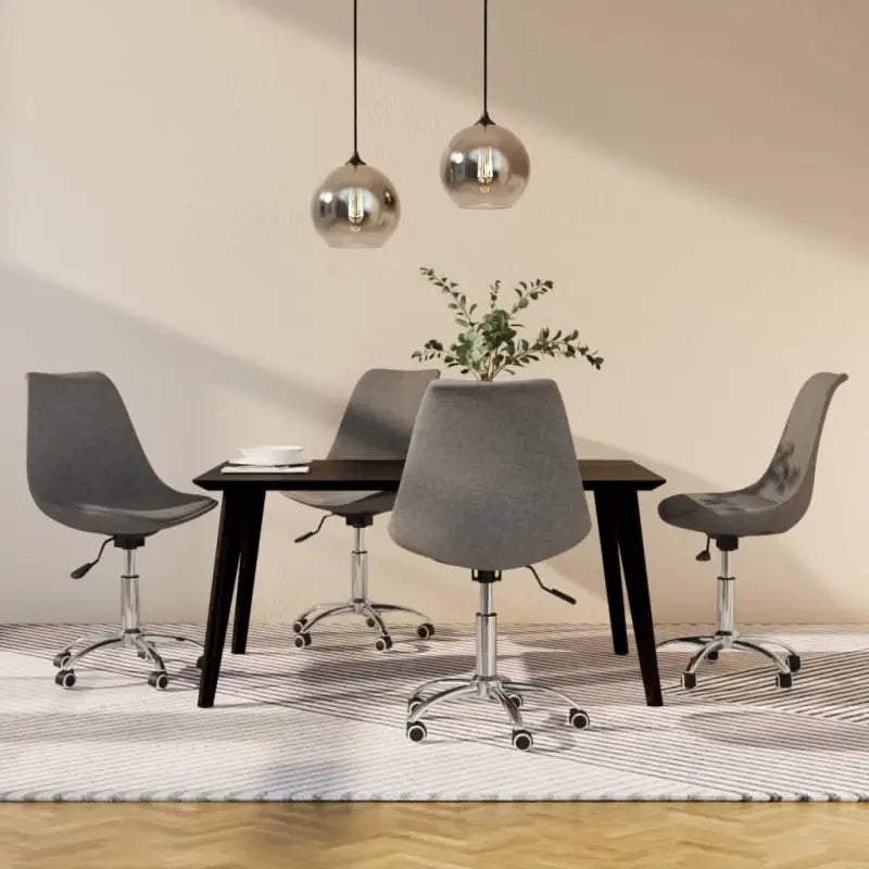 Graden draaibare eetkamerstoelen met modern en comfortabel design - Lichtgrijs / 4 - Eetkamerstoelen
