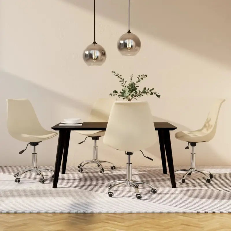 Graden draaibare eetkamerstoelen met modern en comfortabel design - Crème / 4 - Eetkamerstoelen