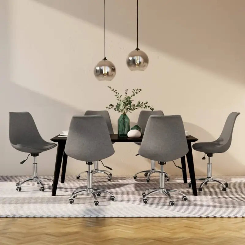Graden draaibare eetkamerstoelen met modern en comfortabel design - Lichtgrijs / 6 - Eetkamerstoelen