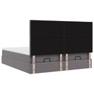 Grijs ottomaan bed met ruime opbergruimte en comfortabel matras - Bedden & bedframes