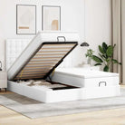 Grijs ottomaan bed met ruime opbergruimte en comfortabel matras - Wit / 200 x 200 cm - Bedden & bedframes