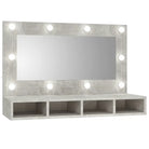 Grijs Sonoma badkamerkaptafel met LED-verlichting en spiegelkast - Betongrijs / 1 - Badkamerkaptafels
