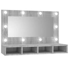Grijs Sonoma badkamerkaptafel met LED-verlichting en spiegelkast - Badkamerkaptafels