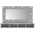 Grijs Sonoma badkamerkaptafel met LED-verlichting en spiegelkast - Badkamerkaptafels