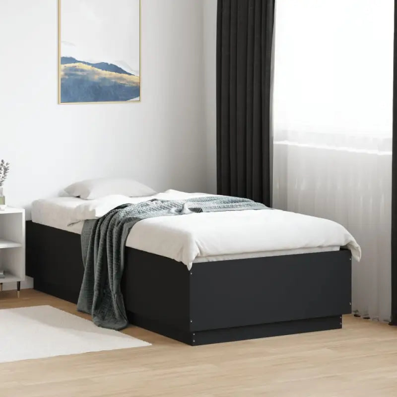 Grijs Sonoma bedframe van bewerkt hout voor een goede nachtrust - Zwart / 90 x 190 cm - Bedden & bedframes