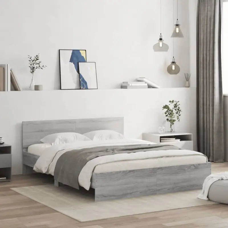 Grijs Sonoma bedframe voor een stabiele en stijlvolle slaapkamer - Grijs sonoma / 140 x 190 cm - Bedden & bedframes