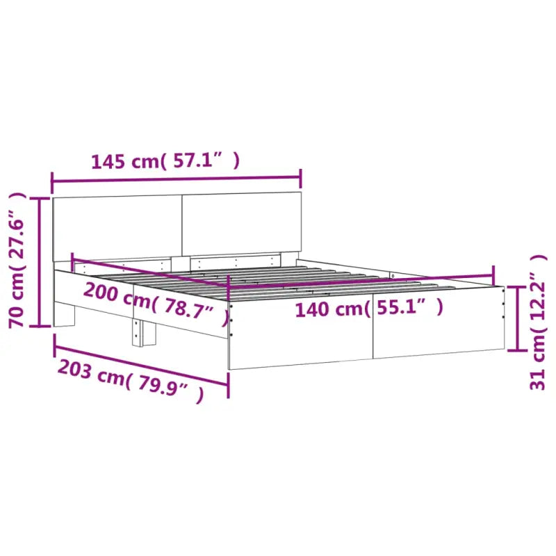 Grijs Sonoma bedframe voor een stabiele en stijlvolle slaapkamer - Bedden & bedframes