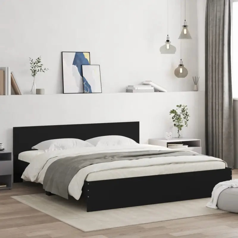 Grijs Sonoma bedframe voor een stabiele en stijlvolle slaapkamer - Zwart / 160 x 200 cm - Bedden & bedframes