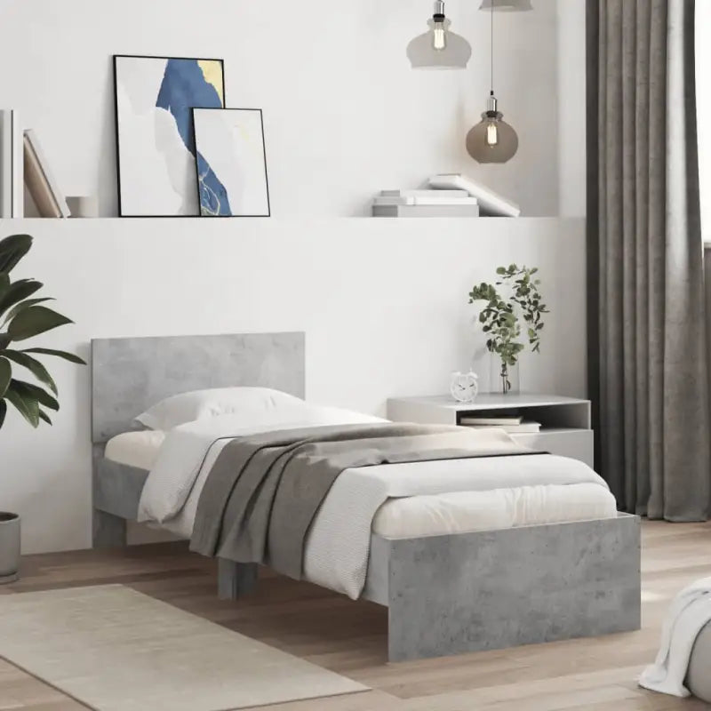 Grijs Sonoma bedframe voor een stabiele en stijlvolle slaapkamer - Betongrijs / 90 x 190 cm - Bedden & bedframes