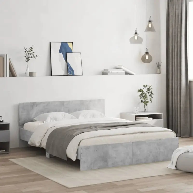 Grijs Sonoma bedframe voor een stabiele en stijlvolle slaapkamer - Betongrijs / 140 x 190 cm - Bedden & bedframes